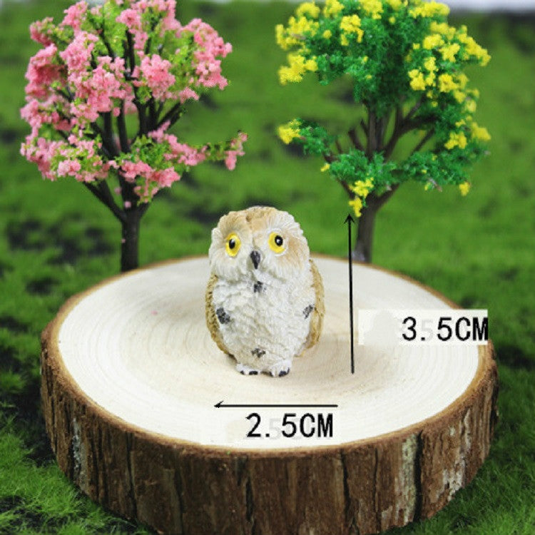 ELECTROPRIME 4 PCS/Set Mini Simulation Owl Gardening Decorative Animal Ornaments