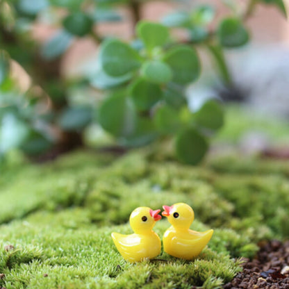 ELECTROPRIME 5 PCS Mini Doll House Accessories Resin Three-dimensional Small Yellow Duck Plant Decoration