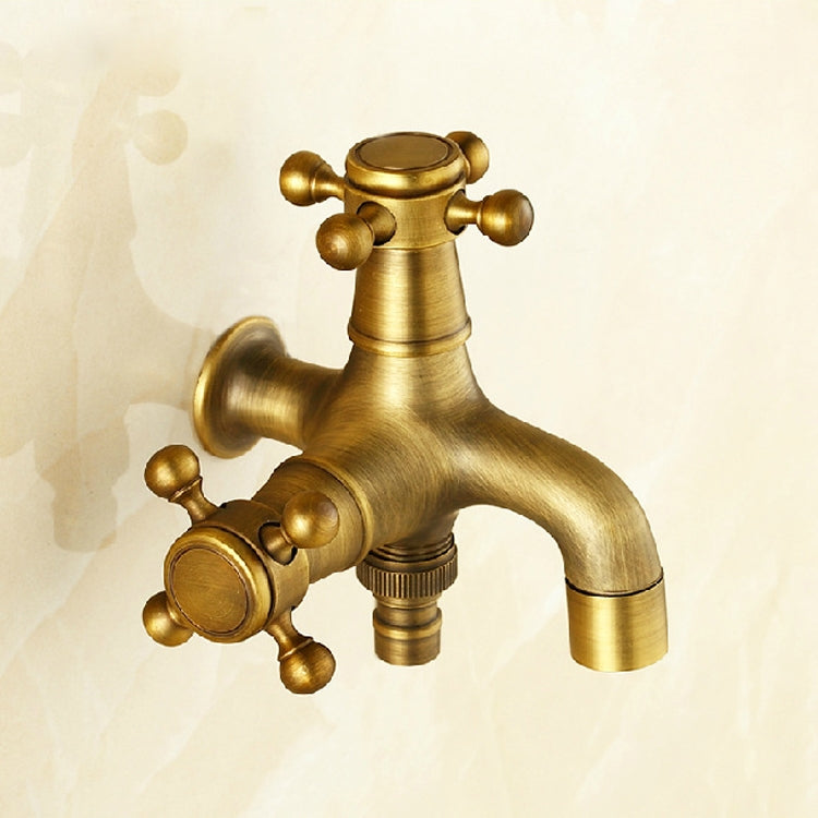 ELECTROPRIME Copper Antique Washing Machine Faucet one Point two Pairs Single Cold 4 Points Faucet
