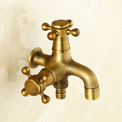 ELECTROPRIME Copper Antique Washing Machine Faucet one Point two Pairs Single Cold 4 Points Faucet