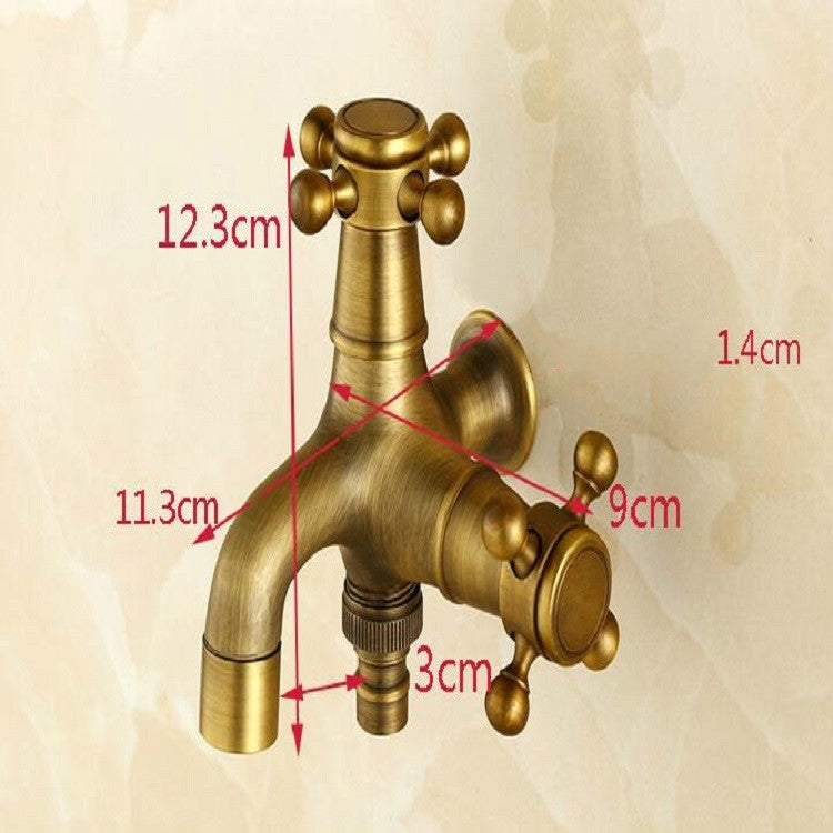 ELECTROPRIME Copper Antique Washing Machine Faucet one Point two Pairs Single Cold 4 Points Faucet
