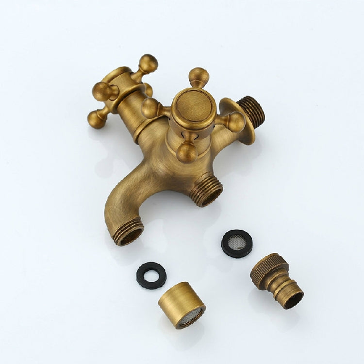 ELECTROPRIME Copper Antique Washing Machine Faucet one Point two Pairs Single Cold 4 Points Faucet
