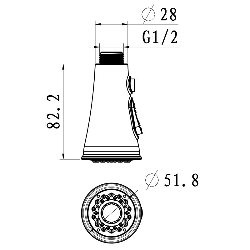 ELECTROPRIME Kitchen Horn Button Switch Pausable Faucet Sprinkler Water Saving Nozzle Sprayer Filter
