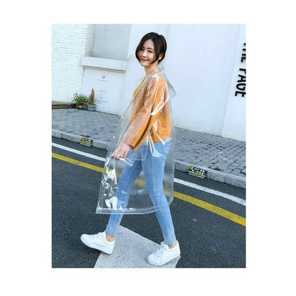 ELECTROPRIME Stylish Portable Outdoor Transparent EVA Raincoat, Size:L (Transparent General)