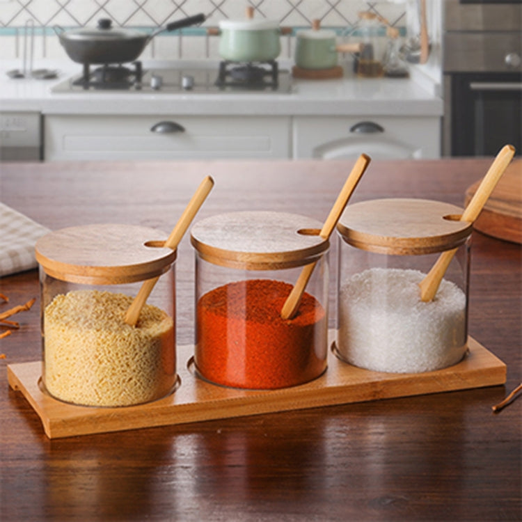 ELECTROPRIME Creative Borosilicate Transparent Seasoning Jar Kitchen Supplies One Sets