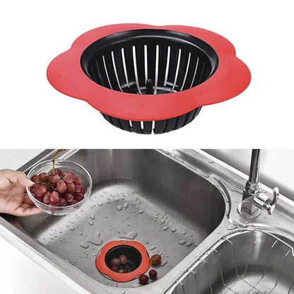 ELECTROPRIME Portable Handheld Outfall Water Tank Strainer Sink Filter Floor Drain Bathroom Kitchen Gadget(Red)