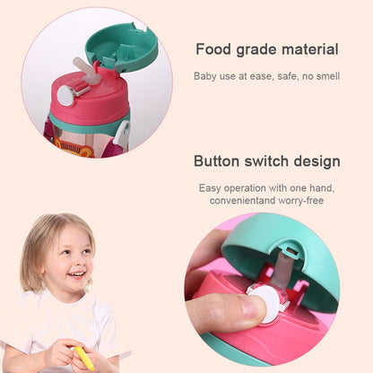 ELECTROPRIME 400 ml Baby Bottle Silicone Children's Drink Cup Bouncing Opening with Handle with Cartoon Pattern Baby Drinking Cup(Red)