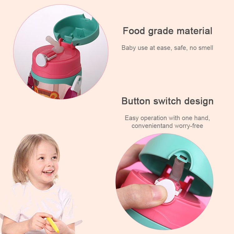ELECTROPRIME 400 ml Baby Bottle Silicone Children's Drink Cup Bouncing Opening with Handle with Cartoon Pattern Baby Drinking Cup(Yellow)