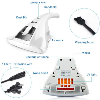 ELECTROPRIME Anti-Dust Mites UV Vacuum Cleaner Household Handheld UV Vacuum Cleaner,Anti-Bacterial Portable with Hight Efficiency, Plug:UK Plug(Blue)