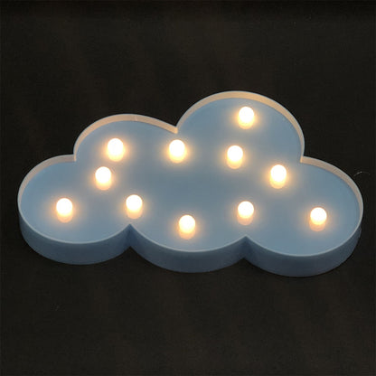 ELECTROPRIME Switch Style Cloud Shape LED Night Warm Bedside Lamp Table Light Bedroom Study Room Night Light(Blue)