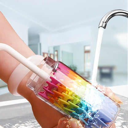 ELECTROPRIME Silicone Baby Bottle Brush Cleaning Pacifier Nozzle Tube Cup Silicone Brush