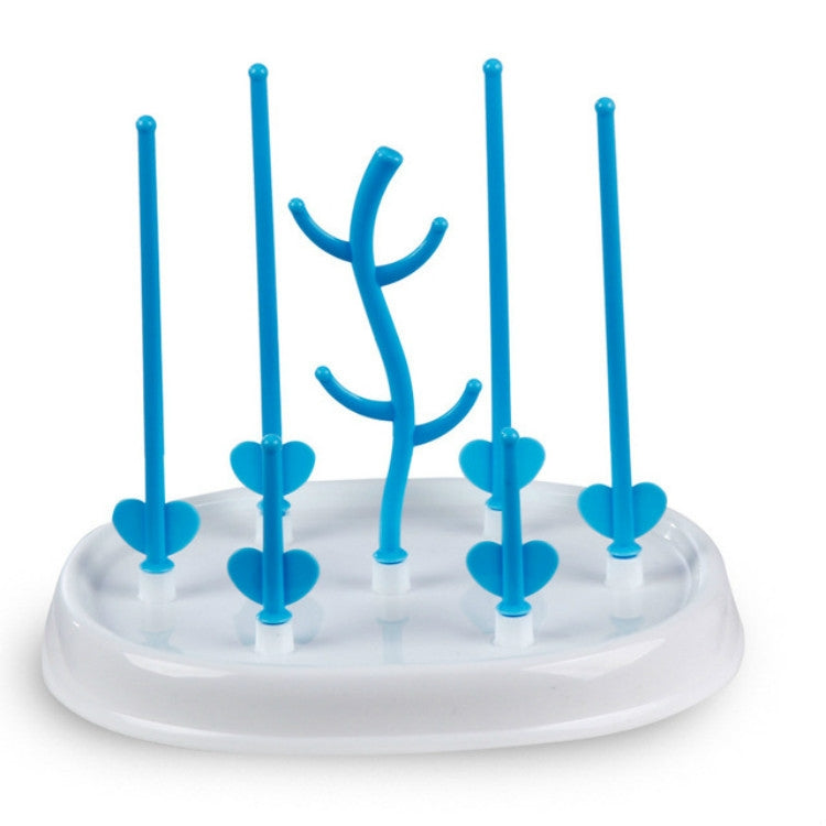 ELECTROPRIME Baby Bottle Drying Rack Simple Tree Shape Cleaning Dryer Detachable Useful Infant Milk Cup Nipple Pacifier Holder(Blue)