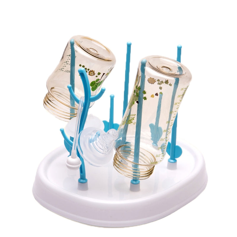 ELECTROPRIME Baby Bottle Drying Rack Simple Tree Shape Cleaning Dryer Detachable Useful Infant Milk Cup Nipple Pacifier Holder(Blue)