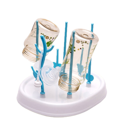 ELECTROPRIME Baby Bottle Drying Rack Simple Tree Shape Cleaning Dryer Detachable Useful Infant Milk Cup Nipple Pacifier Holder(Blue)