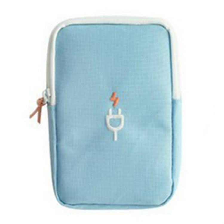 ELECTROPRIME Travel Portable Charger Headset Cable Storage Bag(Lake Blue)
