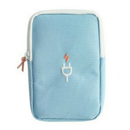 ELECTROPRIME Travel Portable Charger Headset Cable Storage Bag(Lake Blue)