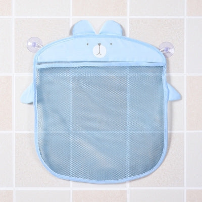 ELECTROPRIME Cartoon Wall Hanging Kitchen Bathroom Storage Bags Knitted Net Mesh Bag Baby Bath Toys Shampoo Organizer(Blue)
