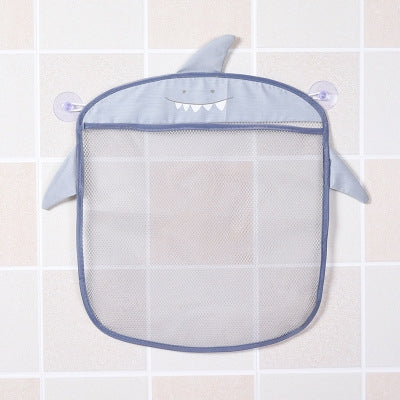 ELECTROPRIME Cartoon Wall Hanging Kitchen Bathroom Storage Bags Knitted Net Mesh Bag Baby Bath Toys Shampoo Organizer(Grey)