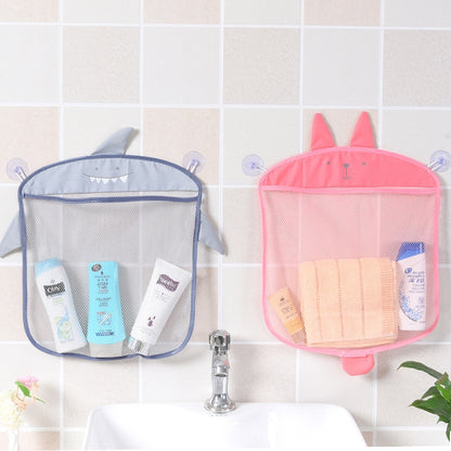 ELECTROPRIME Cartoon Wall Hanging Kitchen Bathroom Storage Bags Knitted Net Mesh Bag Baby Bath Toys Shampoo Organizer(Pink)