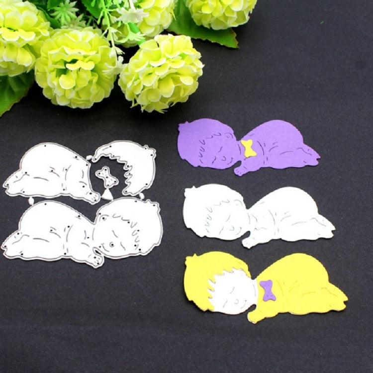 ELECTROPRIME Sleeping Baby Knife Mold DIY Cutting Book Album Greeting Card Making Mold(Silver)
