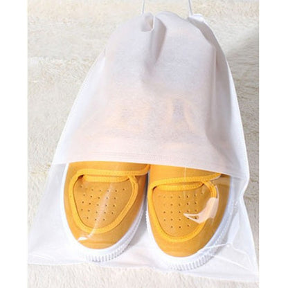 ELECTROPRIME 10 PCS Waterproof Shoes Storage Bag Pouch Portable Travel Organizer Drawstring Bag Cover Non-Woven Organizer, Size:27x36cm(White)