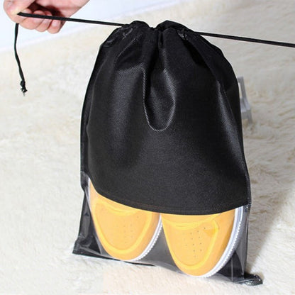ELECTROPRIME 10 PCS Waterproof Shoes Storage Bag Pouch Portable Travel Organizer Drawstring Bag Cover Non-Woven Organizer, Size:27x36cm(White)