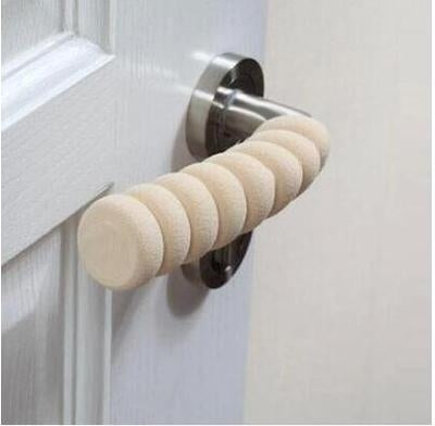 ELECTROPRIME Baby Child Safety Doorknob Pad Cases Spiral Anti-collision Security Door Handle Protective Sleeve(Beige)