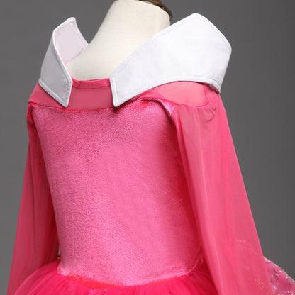 ELECTROPRIME Girls Dress Halloween Cosplay Sleeping Beauty Princess Dresses Christmas Costume Party Children Kids Clothing, Size:120cm(Pink)