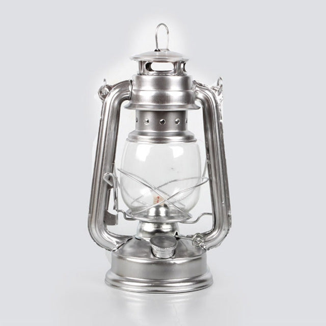 ELECTROPRIME Retro Nostalgic Wrought Iron Portable Putdoor Tent Camping Light(Silver)