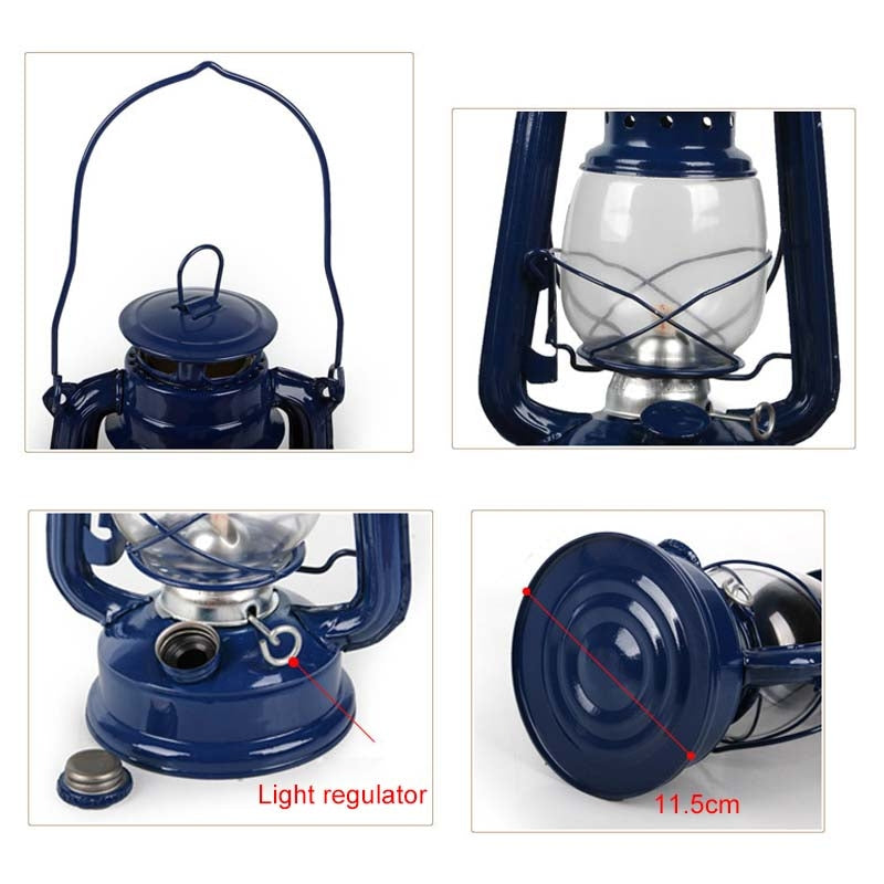 ELECTROPRIME Retro Nostalgic Wrought Iron Portable Putdoor Tent Camping Light(Black)