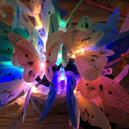 ELECTROPRIME Solar Powered Butterfly Fiber Optic Fairy String Waterproof Christmas Outdoor Garden Holiday Lights, Size:5m 20LEDs