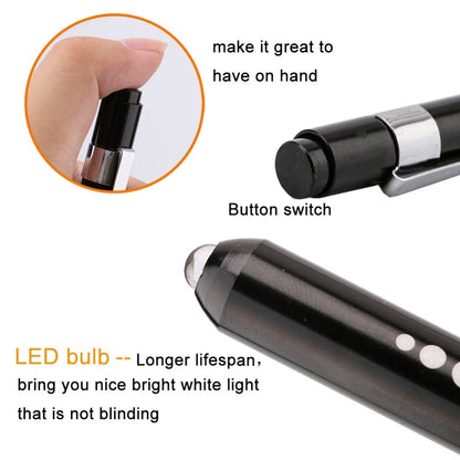ELECTROPRIME 5 PCS Mini Pocket Penlight Torch Light LED Flashlight Mouth Ear Care Inspection Lamp(Silver)