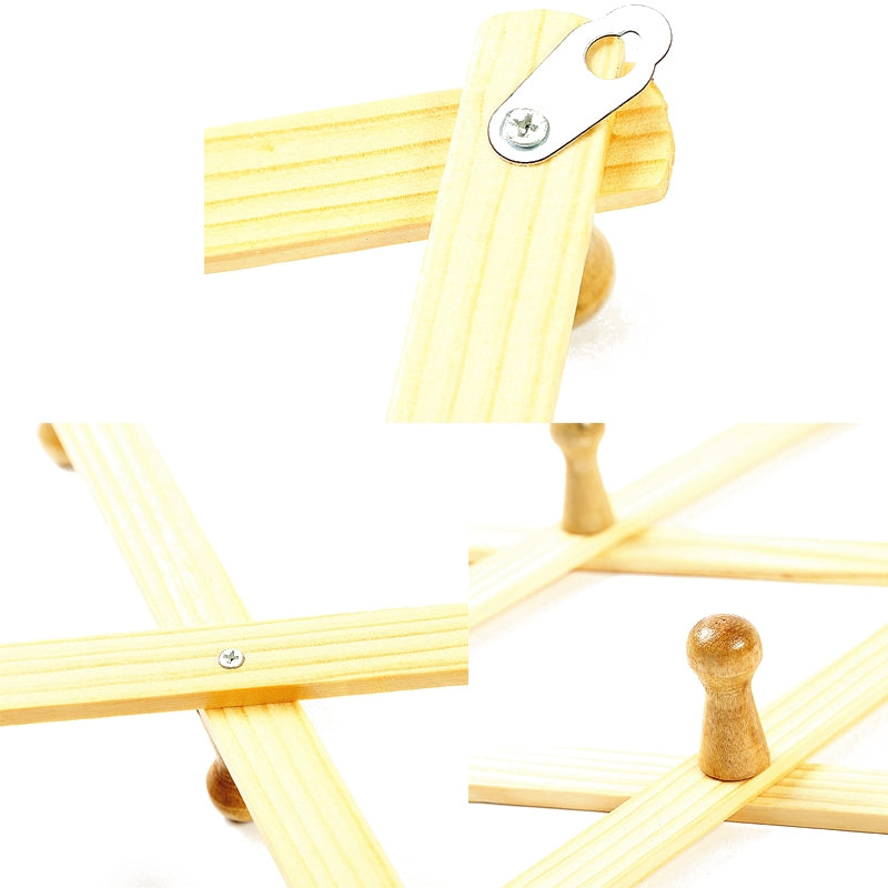 ELECTROPRIME Solid Wooden Retractable Wall Hanging Folding Coat Rack Drying Rack