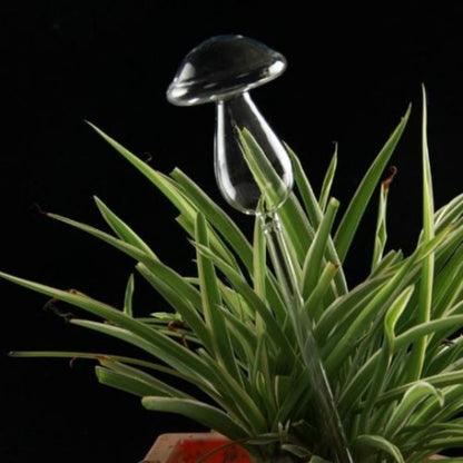 ELECTROPRIME Mushroom Shape House Plants Flowers Water Feeder Automatic Self Watering Clear Glass Devices(Yellow)