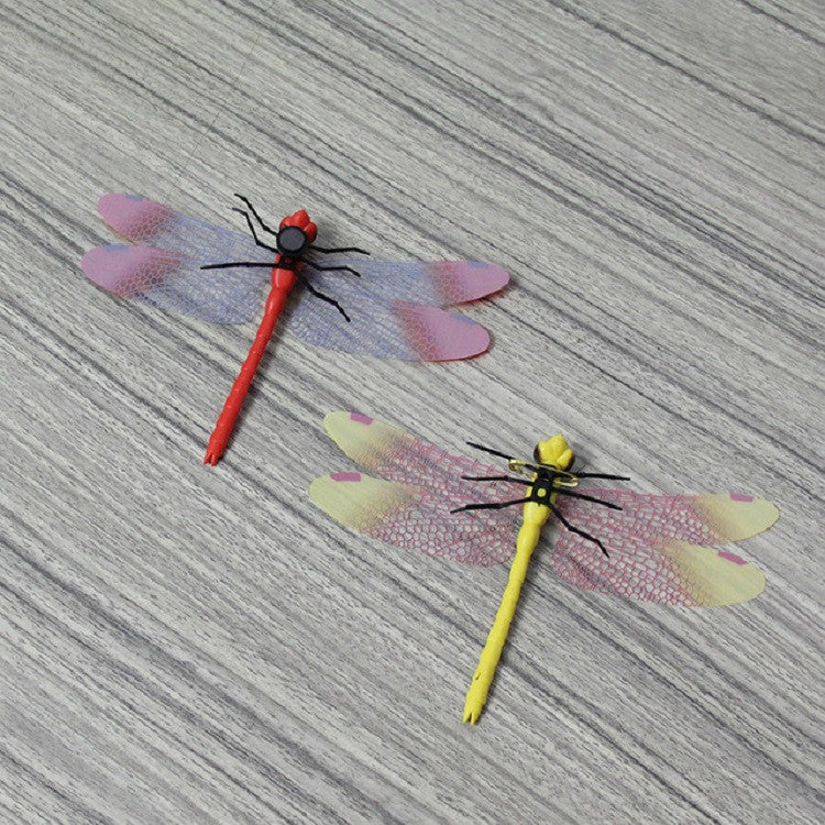 ELECTROPRIME 4 PCS/Set Simulation Dragonfly Magnetic Refrigerator Stickers Home Wall Garden Decoration(Pin)
