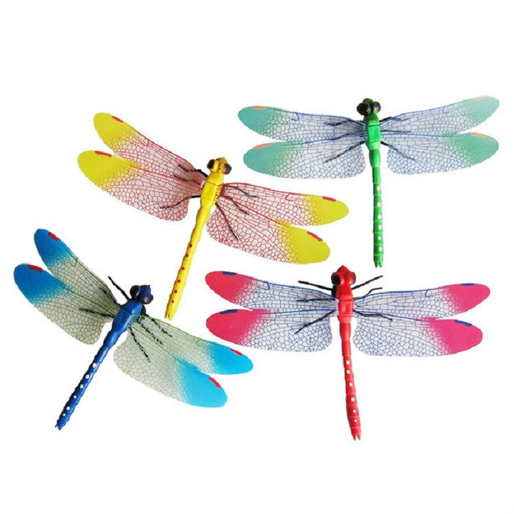 ELECTROPRIME 4 PCS/Set Simulation Dragonfly Magnetic Refrigerator Stickers Home Wall Garden Decoration(Pin)