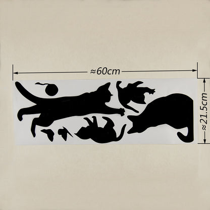 ELECTROPRIME Cat Playing Butterfly Wall Sticker Detachable Decorative Applique Bedroom Kitchen Decoration
