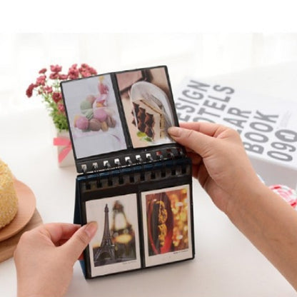 ELECTROPRIME Calendar Style Desktop Standing Brand Name Folder Mini Desk 3 inch 68 Photos Album Book(Black)