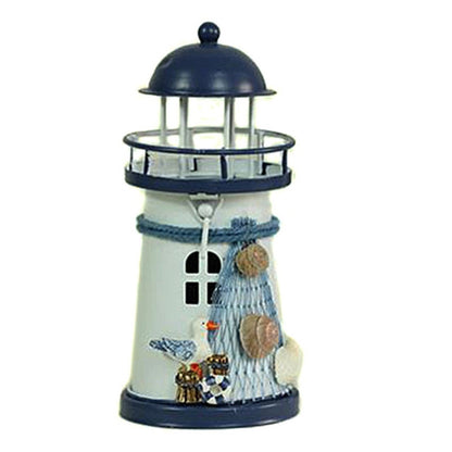 ELECTROPRIME Mediterranean Style Round Hole tin Lighthouse Candlestick Home Desktop Decoration Wrought Iron Candlestick( Bird)