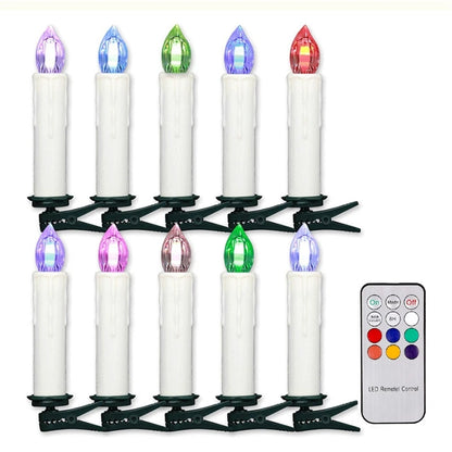 ELECTROPRIME 2 Boxes Christmas Tree Decoration LED Clip Candle Valentine Day Remote Control Candle