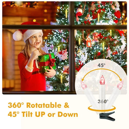 ELECTROPRIME 2 Boxes Christmas Tree Decoration LED Clip Candle Valentine Day Remote Control Candle