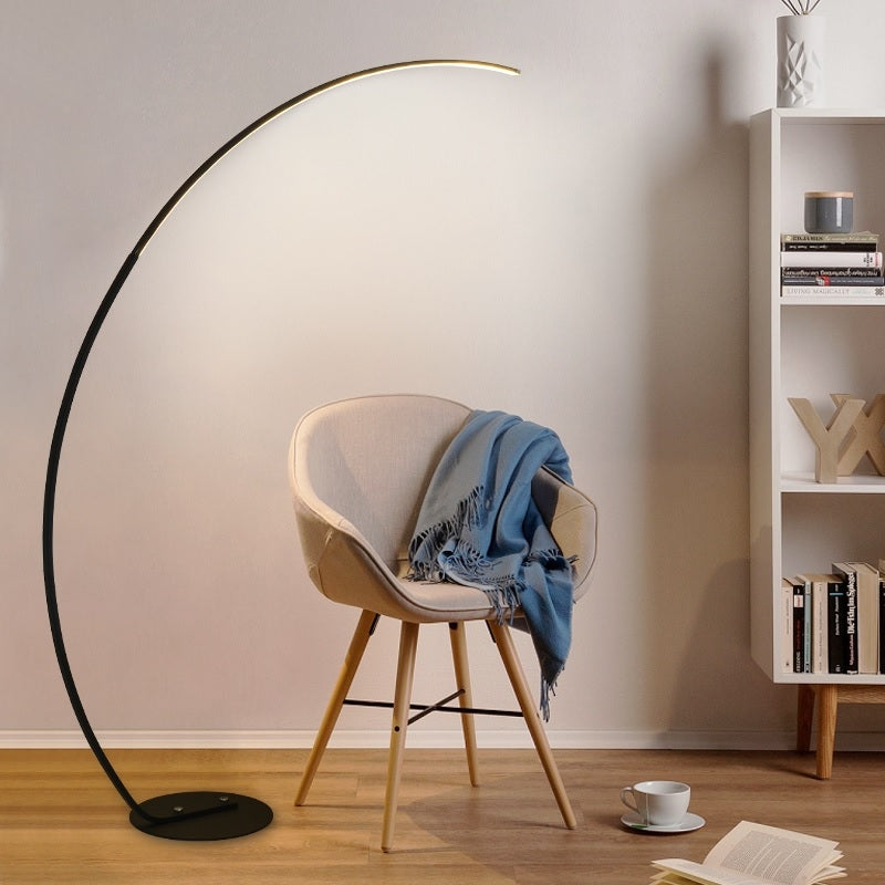 ELECTROPRIME Simple Creative Fishing Type Reading Table Lamp Living Room Sofa Bedroom Floor Lamp, Light Color:White Light(Black)