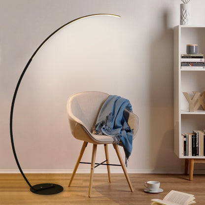ELECTROPRIME Simple Creative Fishing Type Reading Table Lamp Living Room Sofa Bedroom Floor Lamp, Light Color:White Light(Black)