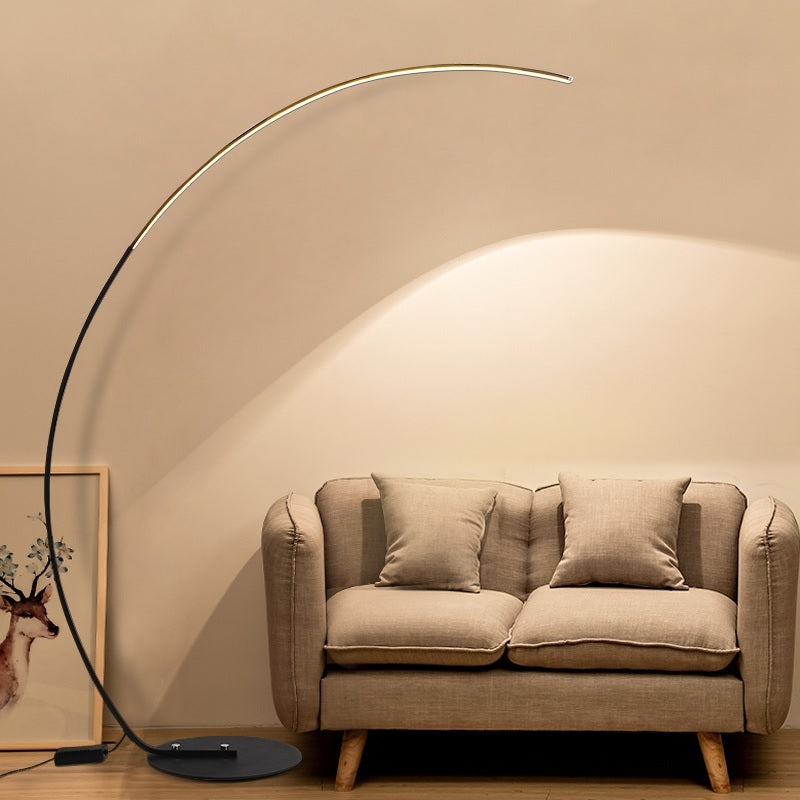 ELECTROPRIME Simple Creative Fishing Type Reading Table Lamp Living Room Sofa Bedroom Floor Lamp, Light Color:White Light(Black)