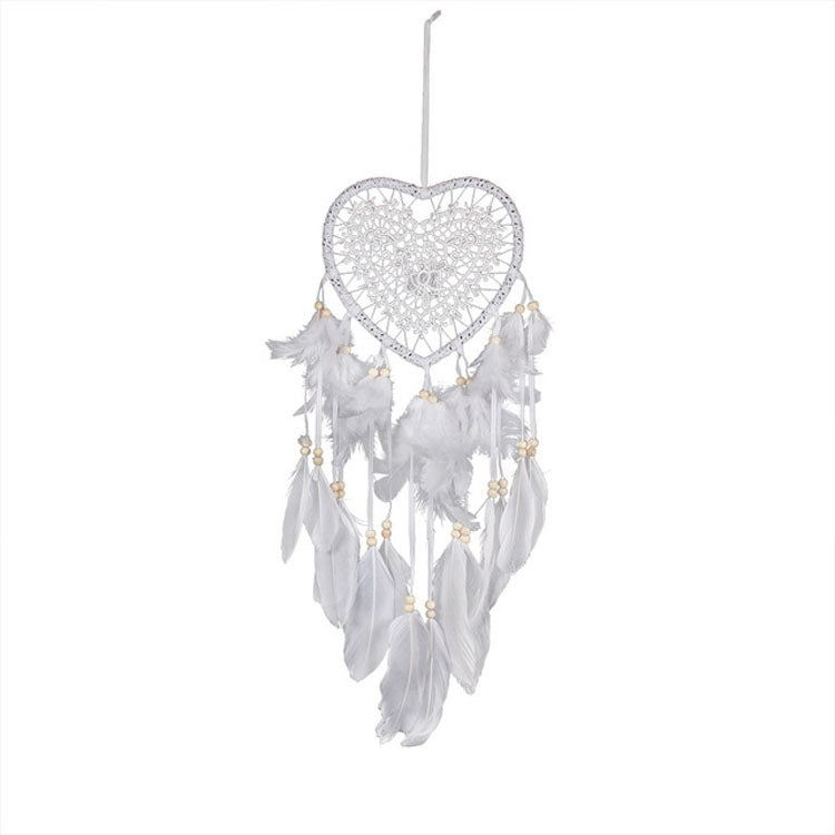 ELECTROPRIME Creative Hand-Woven Crafts Dream Catcher Home Car Wall Hanging Decoration, Type:Without Light(White)