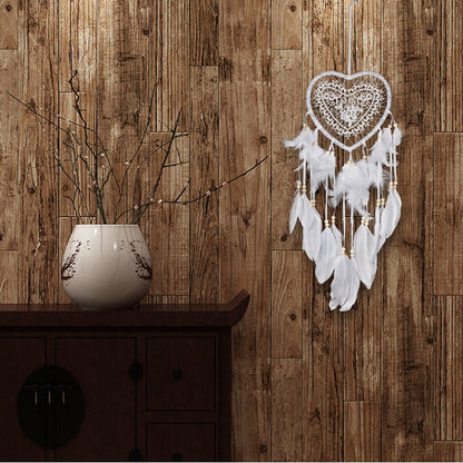 ELECTROPRIME Creative Hand-Woven Crafts Dream Catcher Home Car Wall Hanging Decoration, Type:Without Light(White)