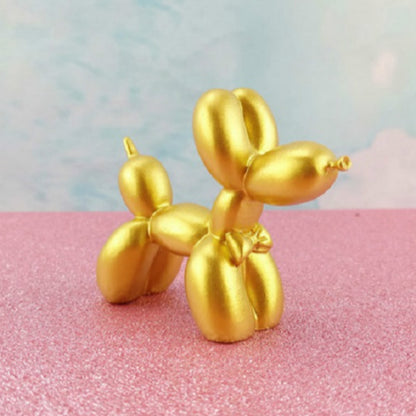 ELECTROPRIME Resin Balloon Puppy Birthday Cake Decoration Party Dessert Table Arrangement(Golden)