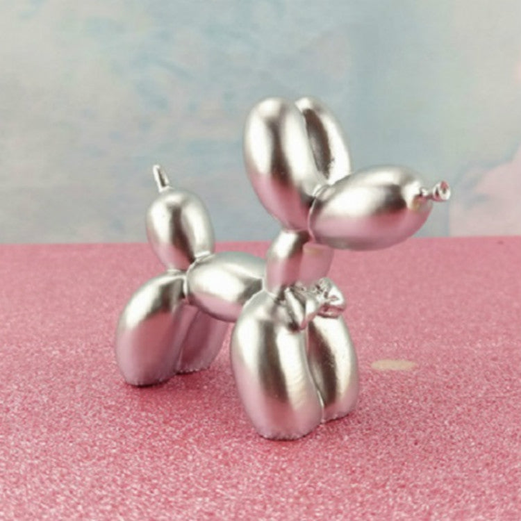 ELECTROPRIME Resin Balloon Puppy Birthday Cake Decoration Party Dessert Table Arrangement(Silver)