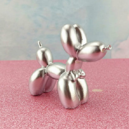ELECTROPRIME Resin Balloon Puppy Birthday Cake Decoration Party Dessert Table Arrangement(Silver)