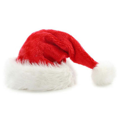 ELECTROPRIME Dense Velvet Plush Christmas Hats Christmas Holiday Christmas Cap for Santa Claus(Red)